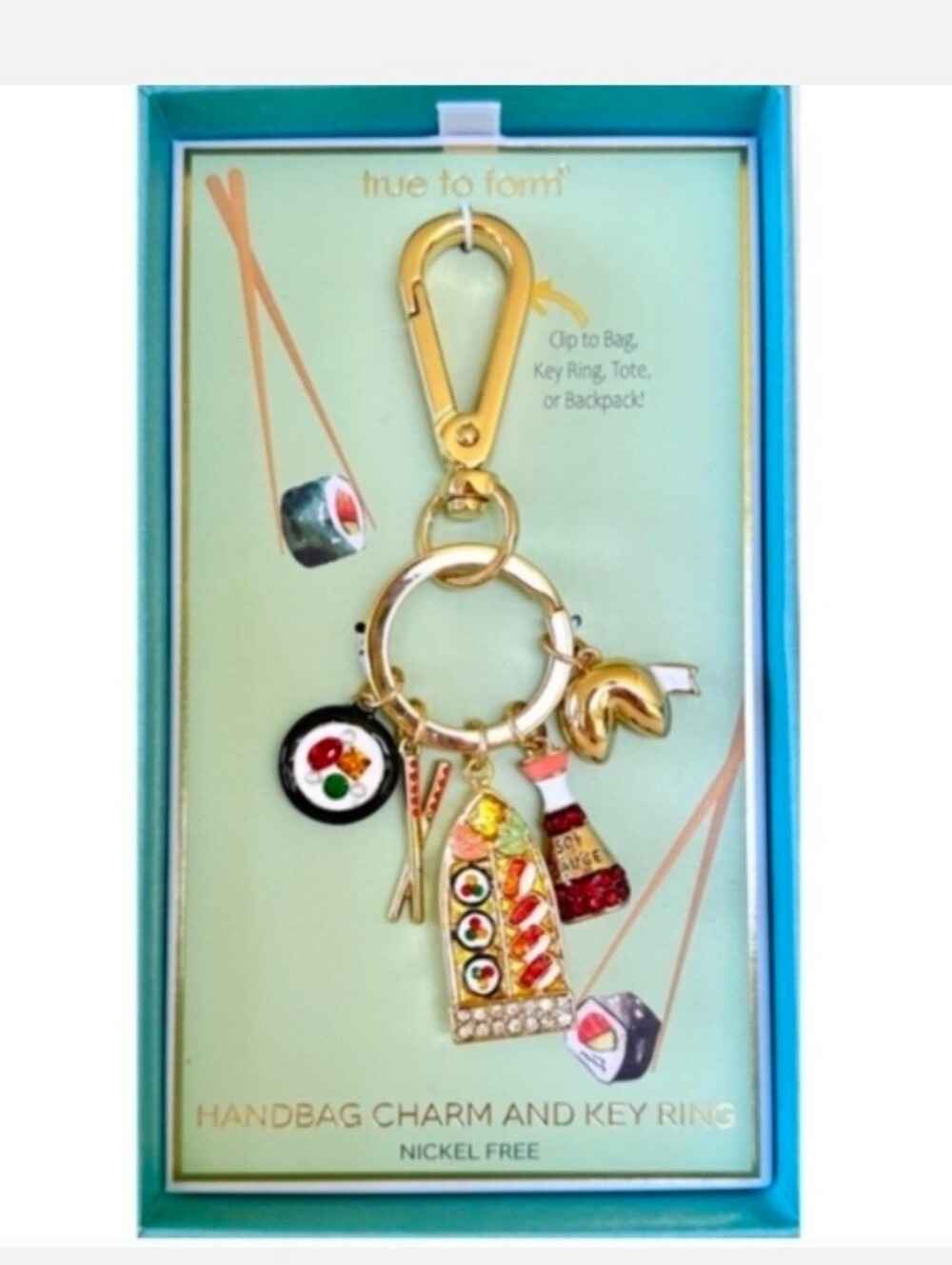 👉✨️ Piper K Gold Sushi Handbag Charm & Key Ring